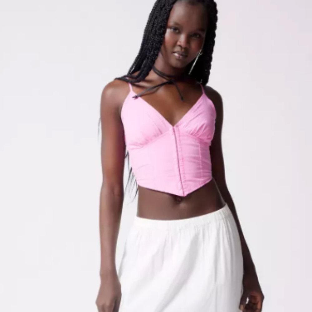 ⭐️ UO Kendall Poplin Bustier Corset V Sexy Chic Glam Girly Trendy Romantic Top